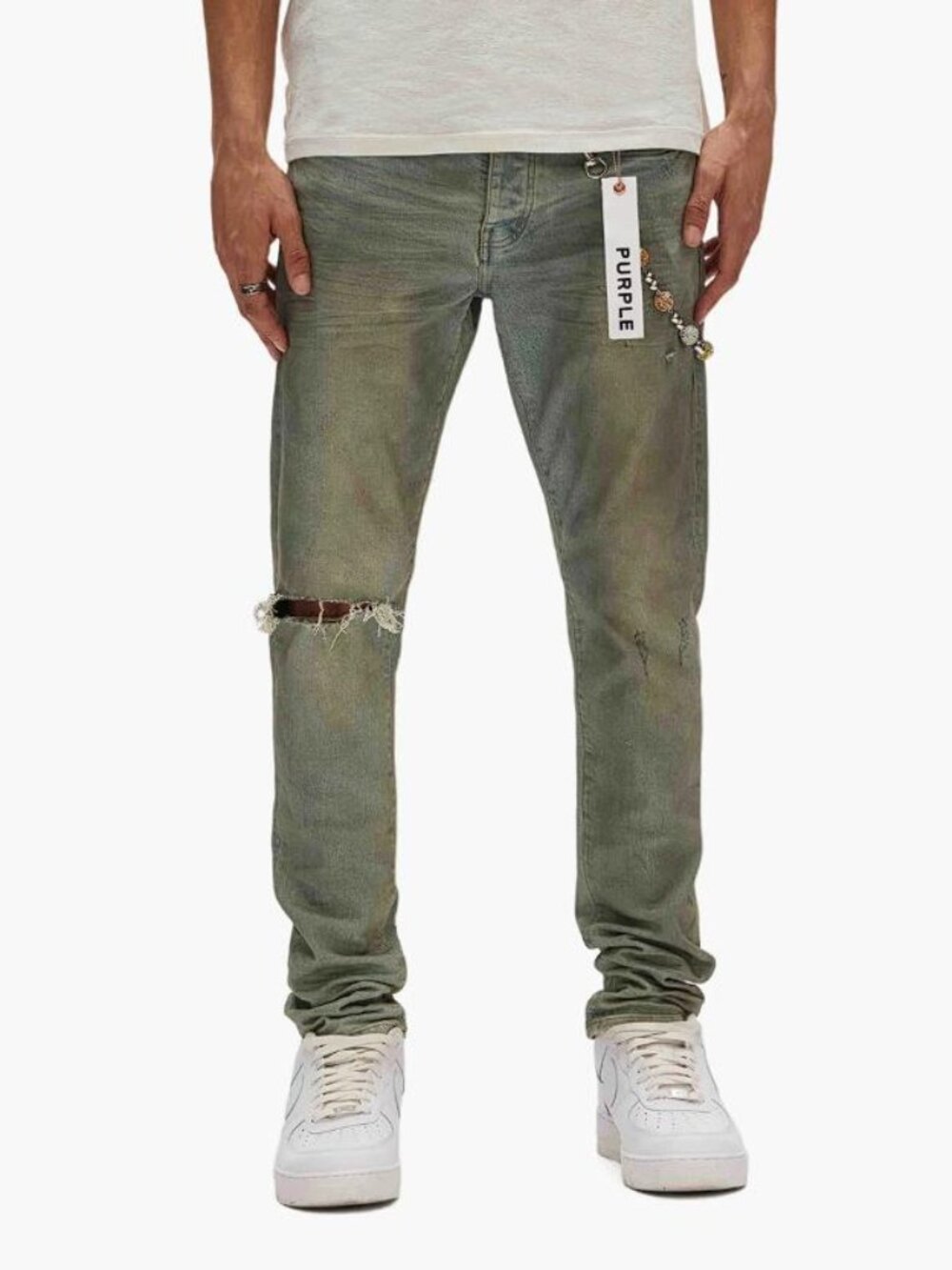 PURPLE BRAND Men's P001 Light Dirty Wax Jeans